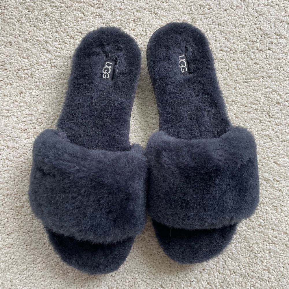 UGG Women's Plush Dark Gray Slippers